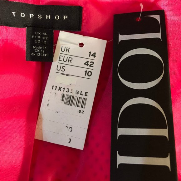 TopShop Blue Faux Leather Bomber Jacket NWT - Picture 5 of 6